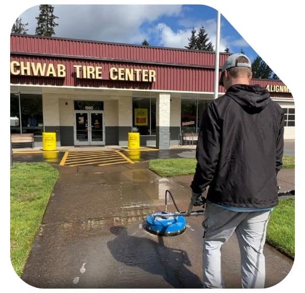 Pressure Washing a Sidewalk In Portland OR