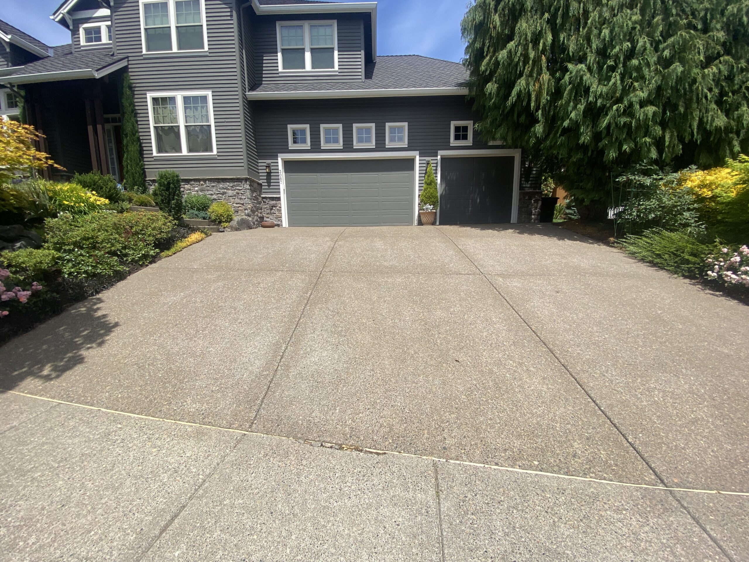 Concrete surface after pressure washing