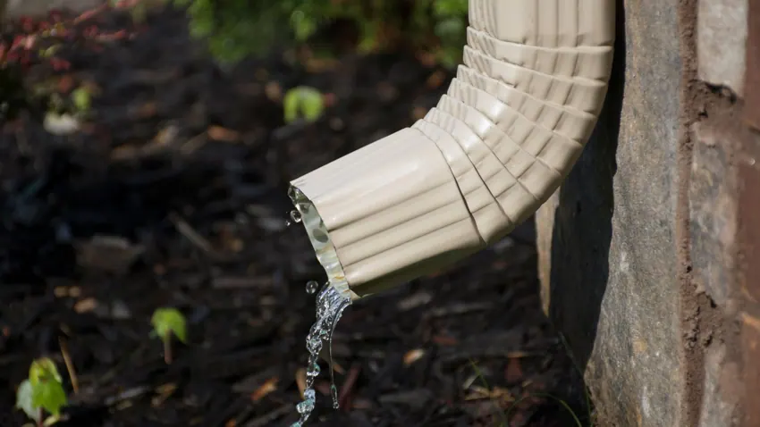 Downspout discharging water